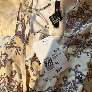 Forever 21 Cream and Purple Floral Dress